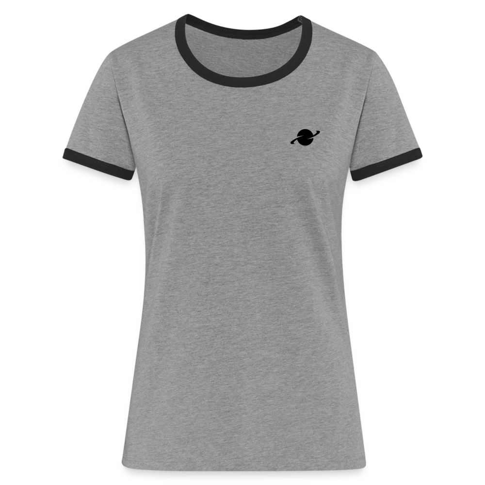 Damen Kontrast-T-Shirt - heather grey/black