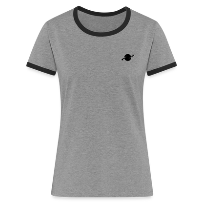 Damen Kontrast-T-Shirt - heather grey/black