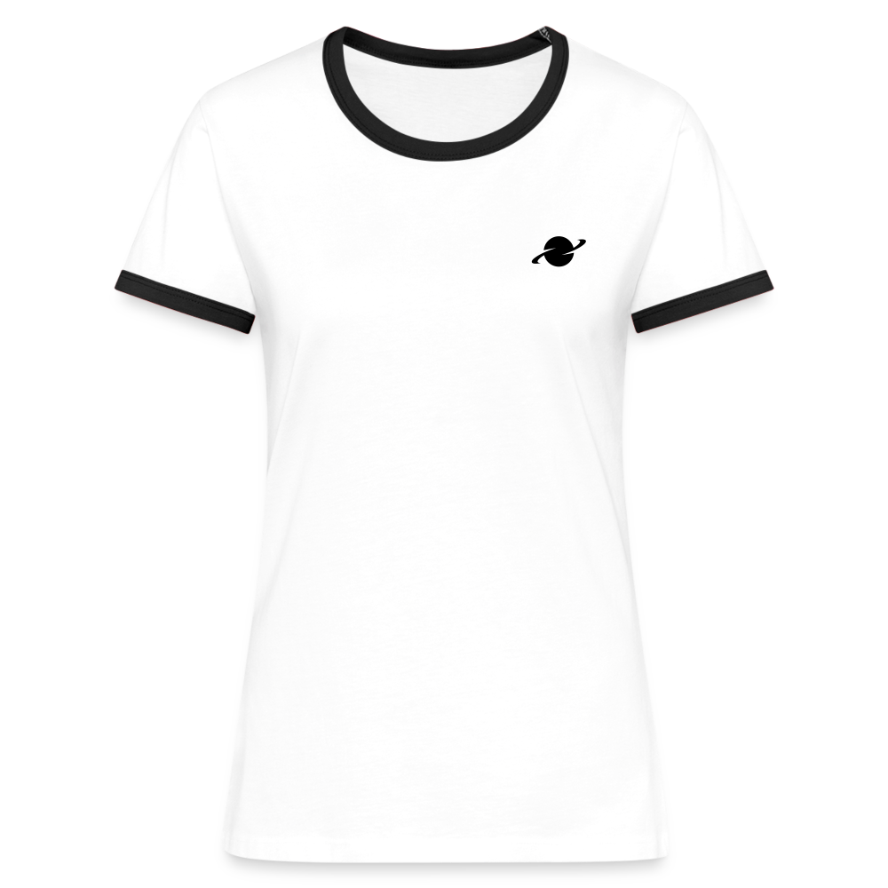 Damen Kontrast-T-Shirt - white/black