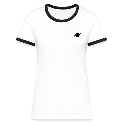 Damen Kontrast-T-Shirt - white/black