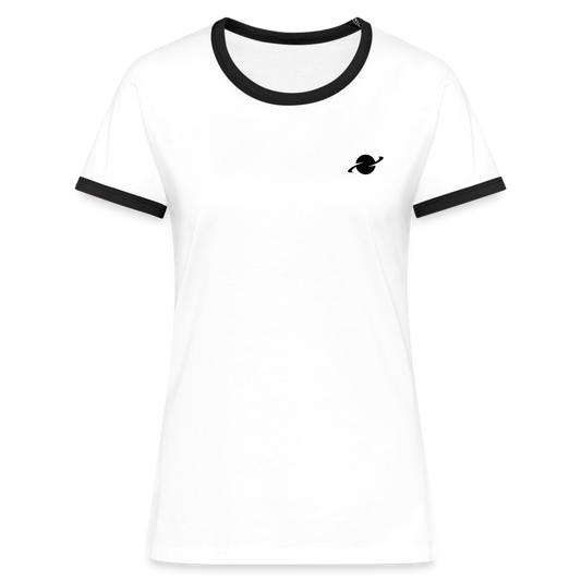 Damen Kontrast-T-Shirt - white/black