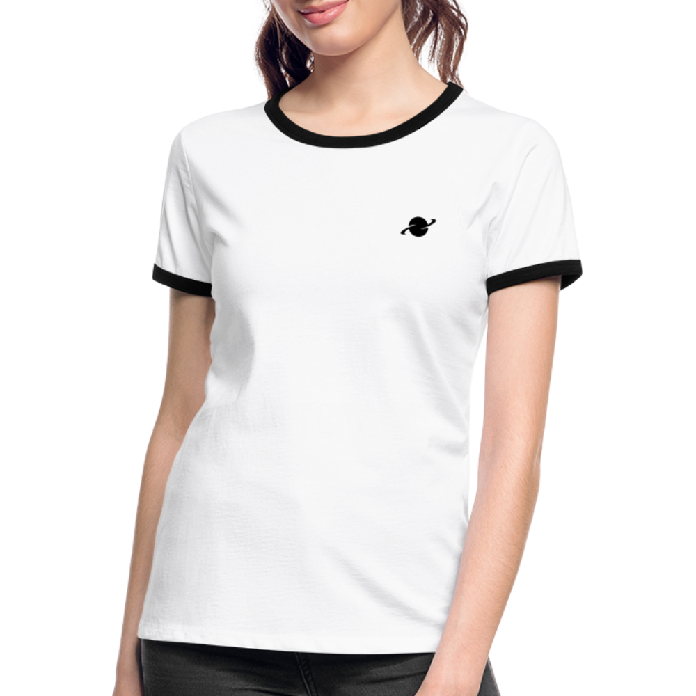 Damen Kontrast-T-Shirt - white/black