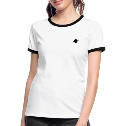 Damen Kontrast-T-Shirt - white/black