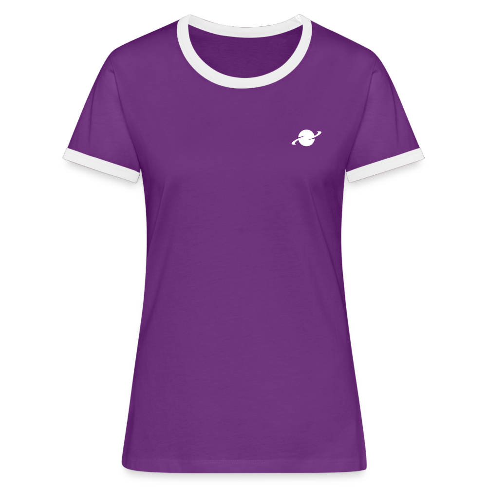 Damen Kontrast-T-Shirt - purple/white