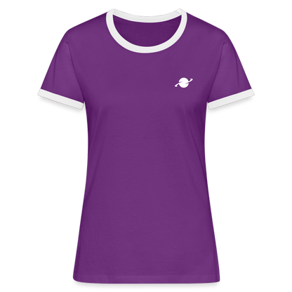 Damen Kontrast-T-Shirt - purple/white