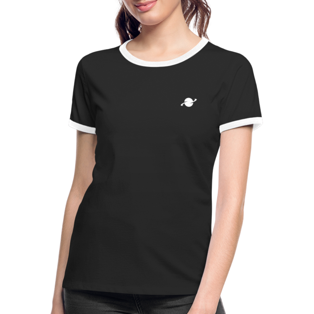 Damen Kontrast-T-Shirt - black/white