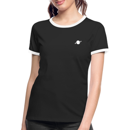 Damen Kontrast-T-Shirt - black/white