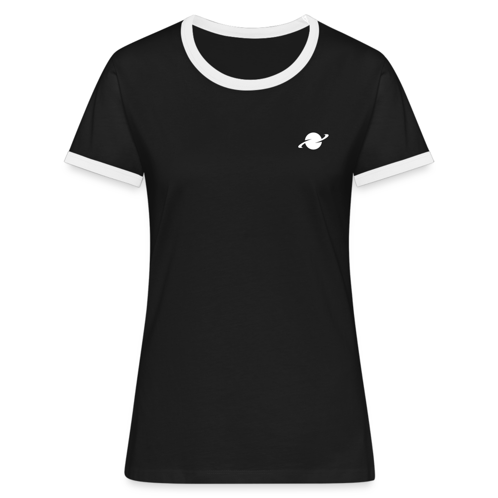 Damen Kontrast-T-Shirt - black/white