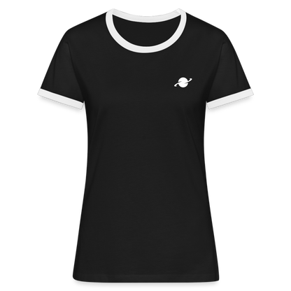 Damen Kontrast-T-Shirt - black/white