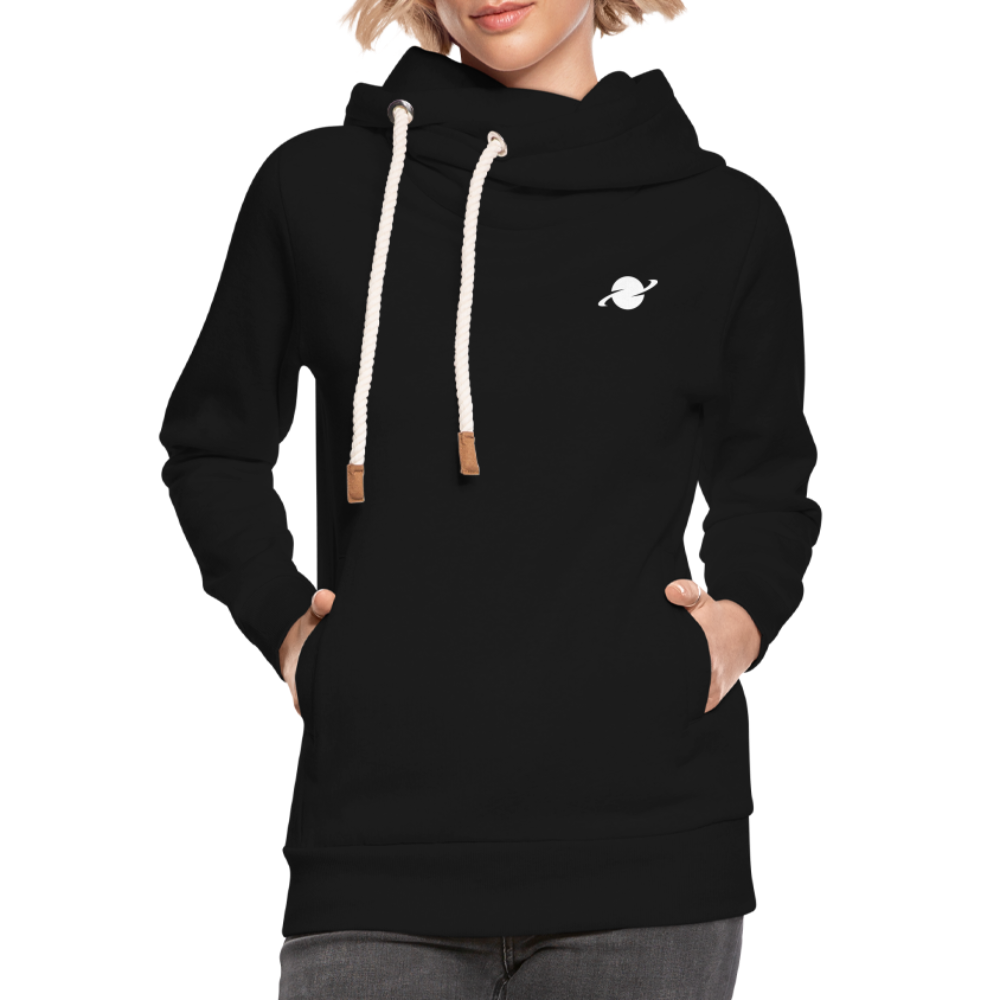 Damen Schalkragen Hoodie - black