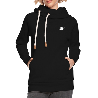 Damen Schalkragen Hoodie - black