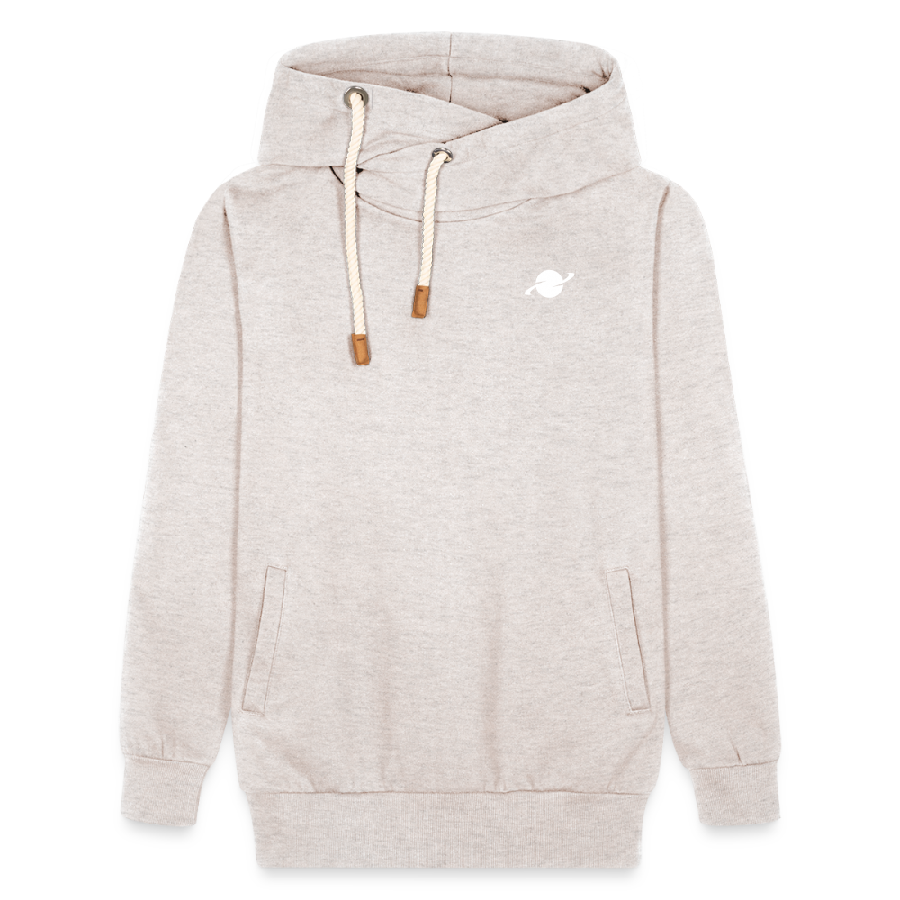 Damen Schalkragen Hoodie - heather oatmeal