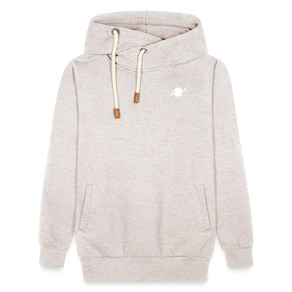 Damen Schalkragen Hoodie - heather oatmeal