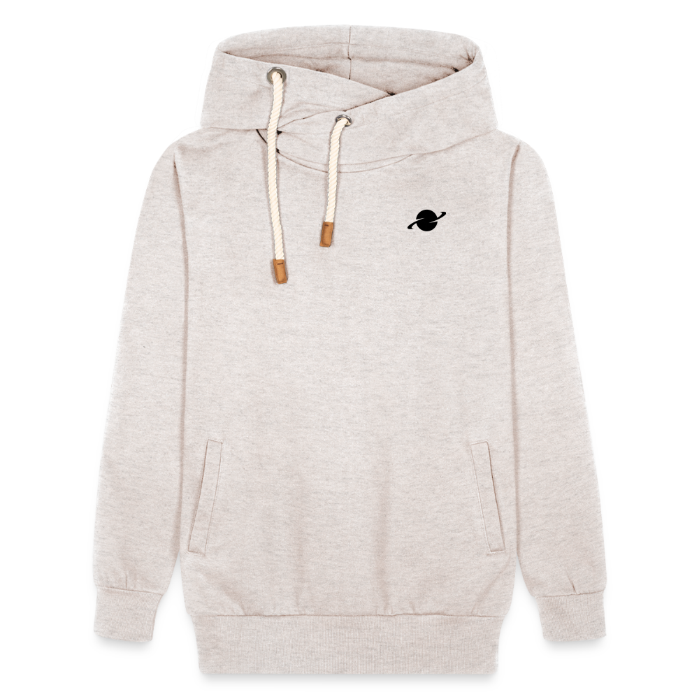 Damen Schalkragen Hoodie - heather oatmeal