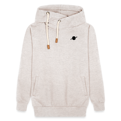 Damen Schalkragen Hoodie - heather oatmeal