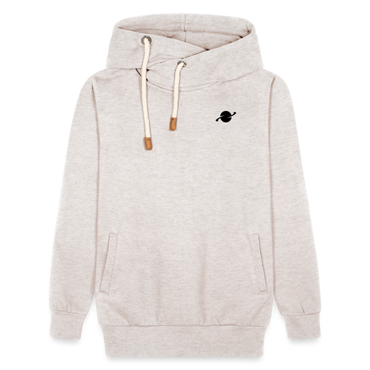 Damen Schalkragen Hoodie - heather oatmeal