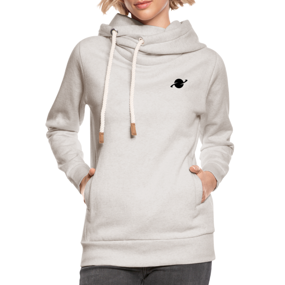 Damen Schalkragen Hoodie - heather oatmeal