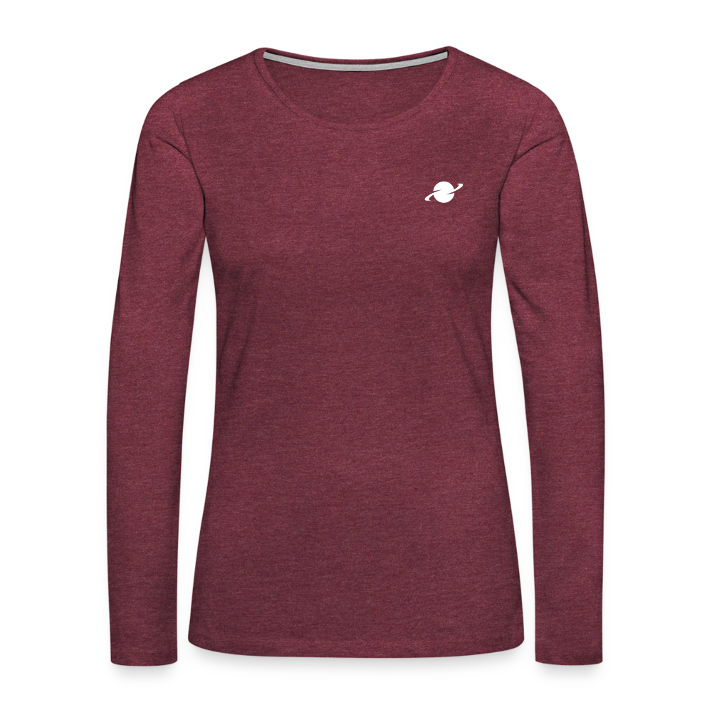 Damen Premium Langarmshirt - heather burgundy