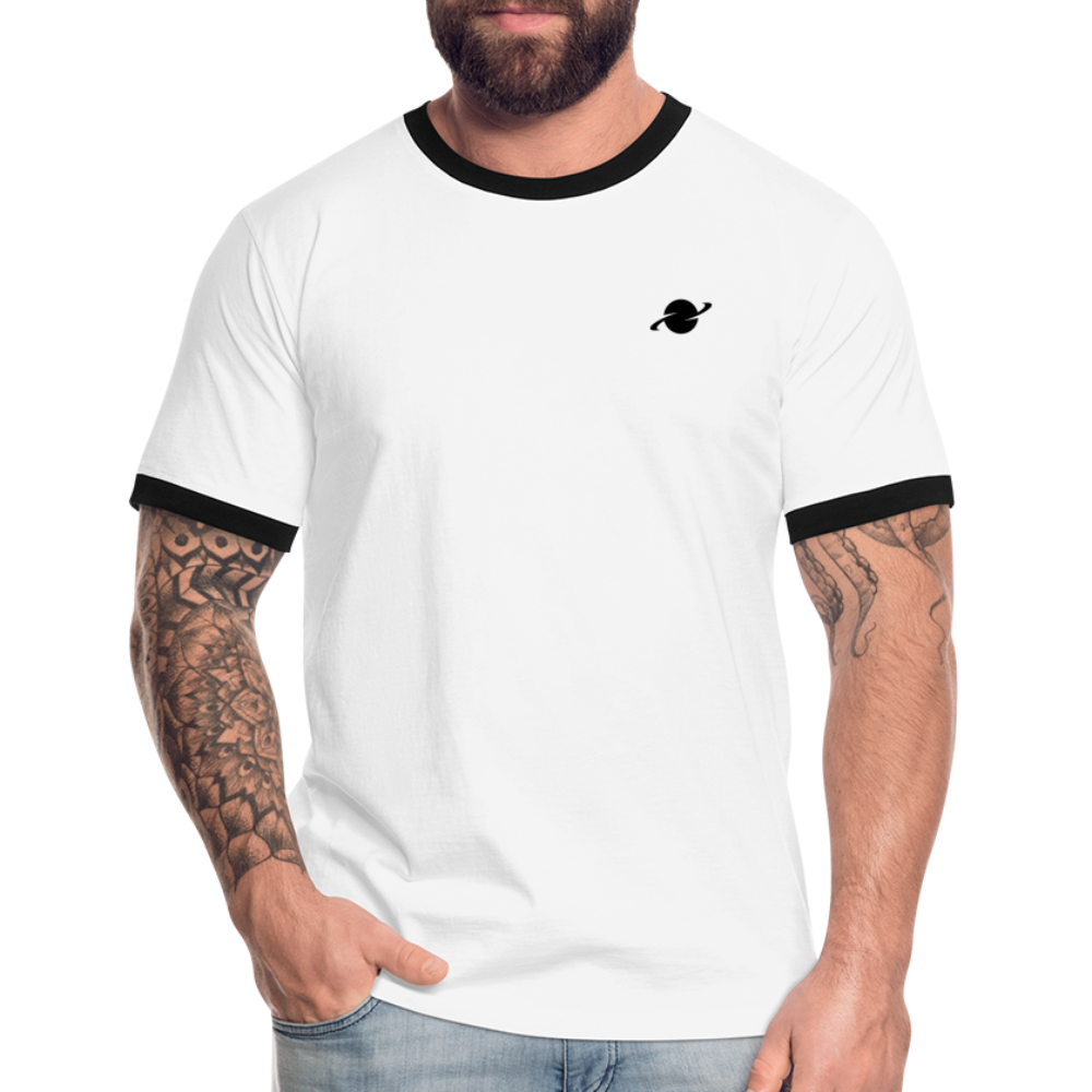 Herren Kontrast-T-Shirt - white/black