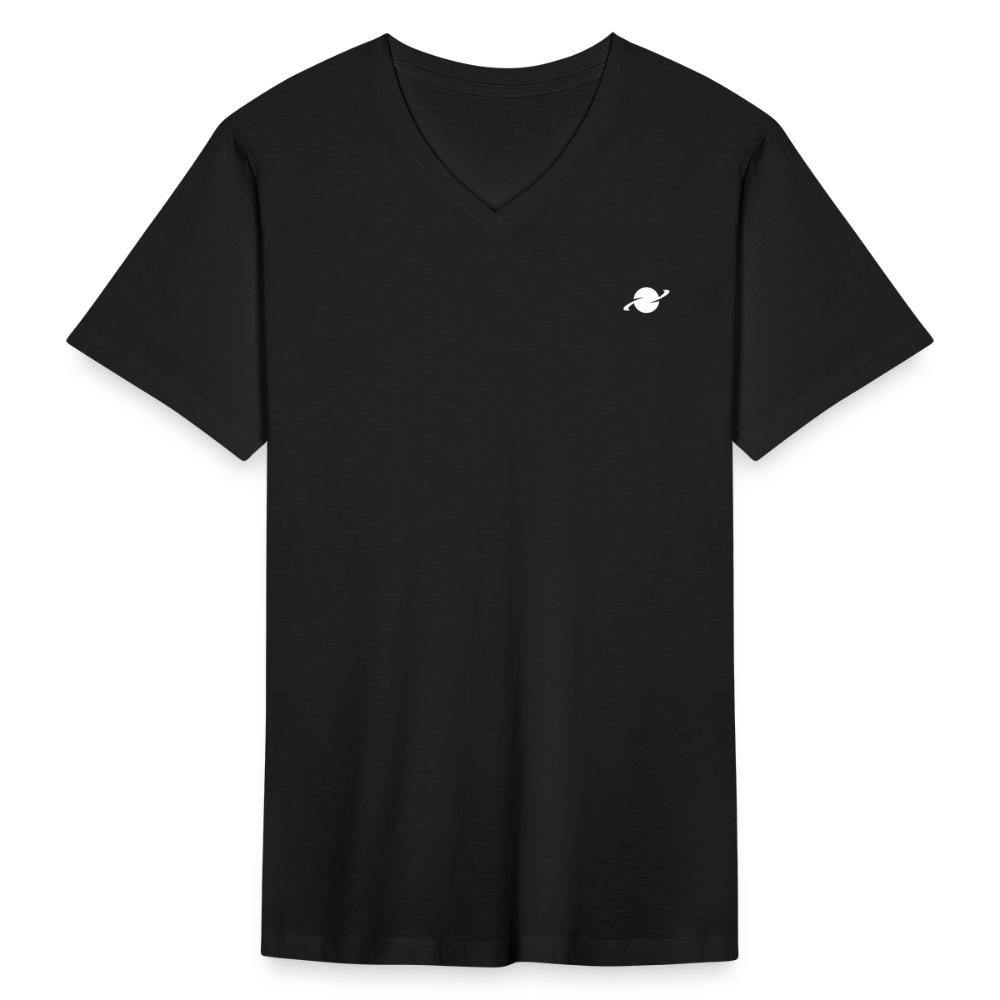 Herren Basic T-Shirt  V-Neck - black