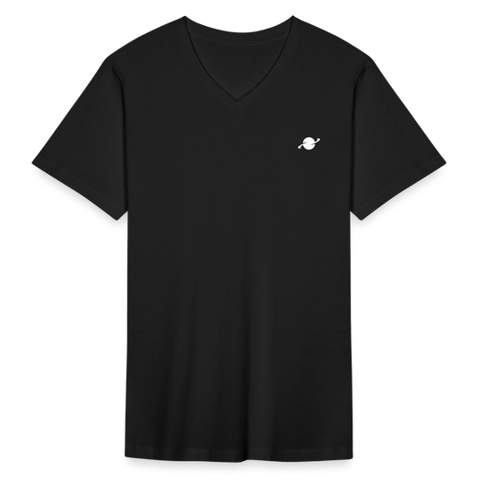 Herren Basic T-Shirt  V-Neck - black