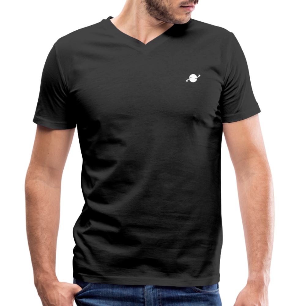 Herren Basic T-Shirt  V-Neck - black