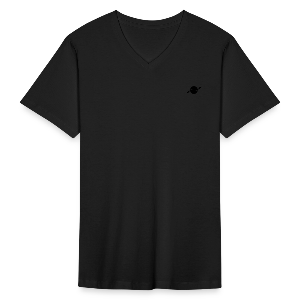 Herren Basic T-Shirt  V-Neck - black