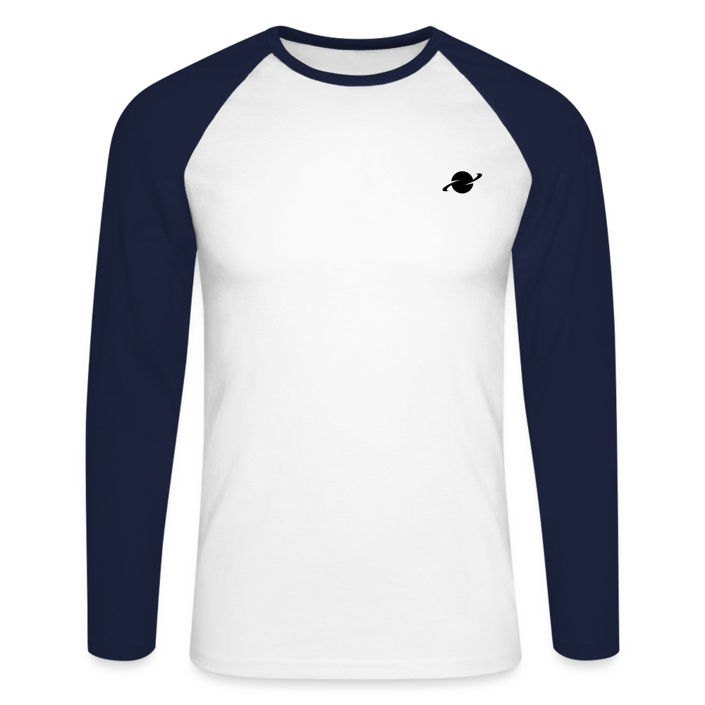 Herren Baseball Langarm - white/navy