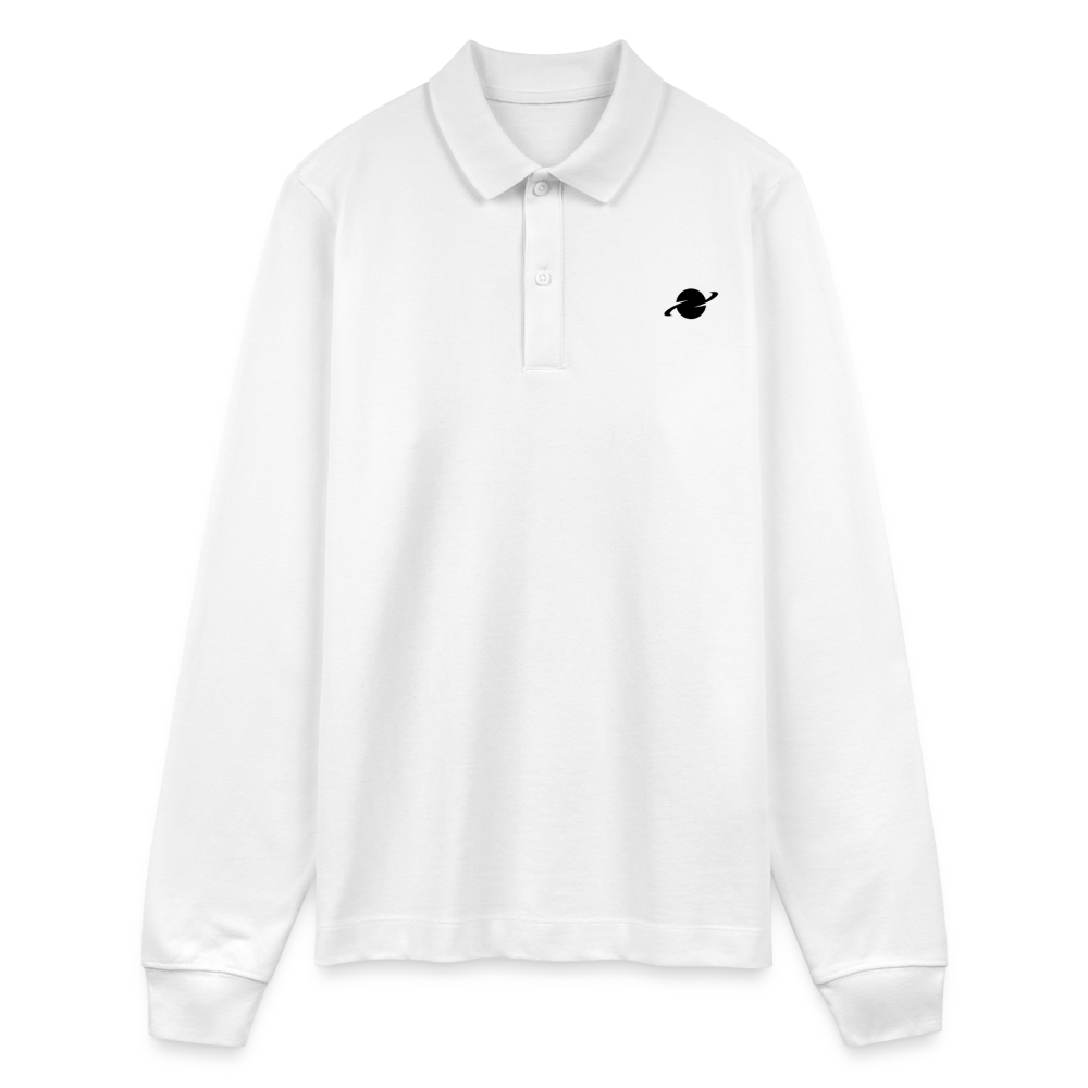 Herren Organic Langarm-Poloshirt - white