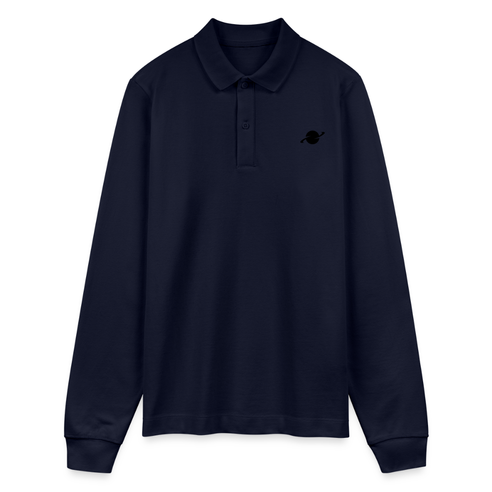 Herren Organic Langarm-Poloshirt - navy