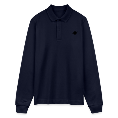 Herren Organic Langarm-Poloshirt - navy