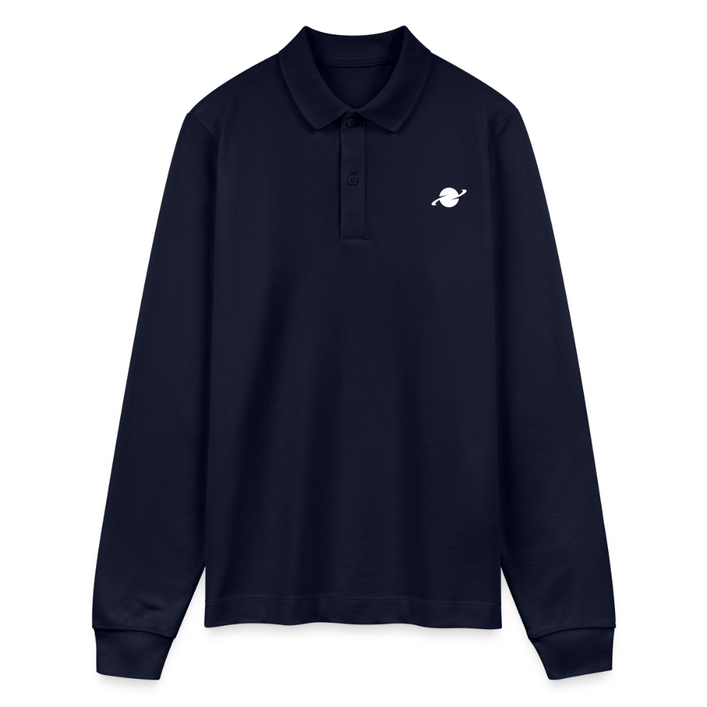 Herren Organic Langarm-Poloshirt - navy