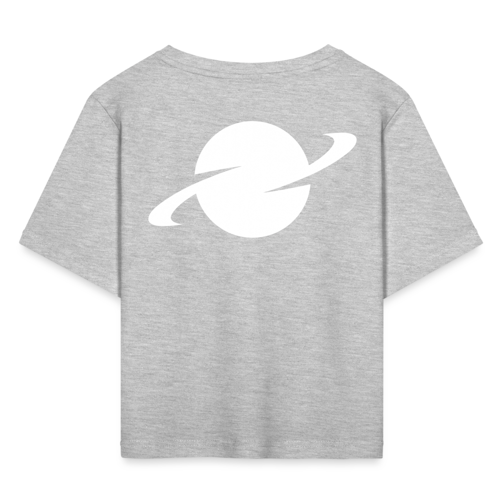 Cropped T-Shirt Back Logo - heather grey