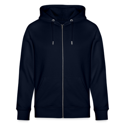 D Organic Zip-Hoodie Back Logo - navy