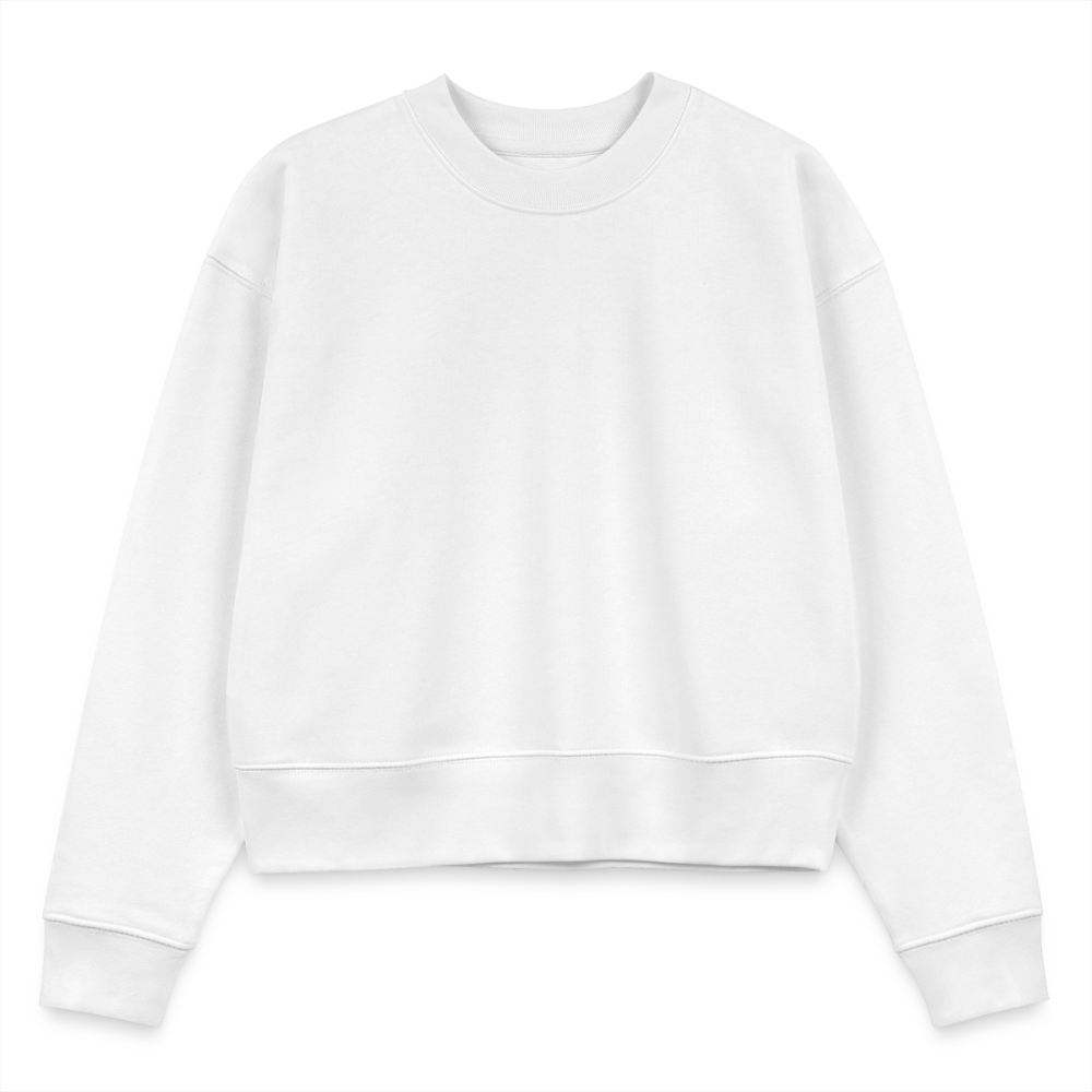 D Organic Cropped Sweater Back Logo - white