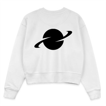 D Organic Cropped Sweater Back Logo - white