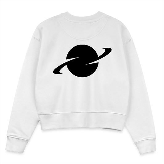 D Organic Cropped Sweater Back Logo - white