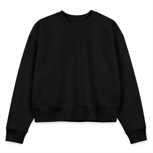 D Organic Cropped Sweater Back Logo - black