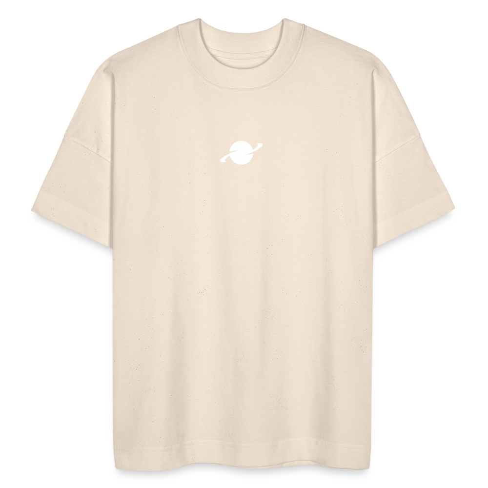 Organic Oversized T-Shirt Center Logo - natural raw