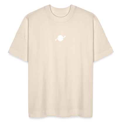 Organic Oversized T-Shirt Center Logo - natural raw