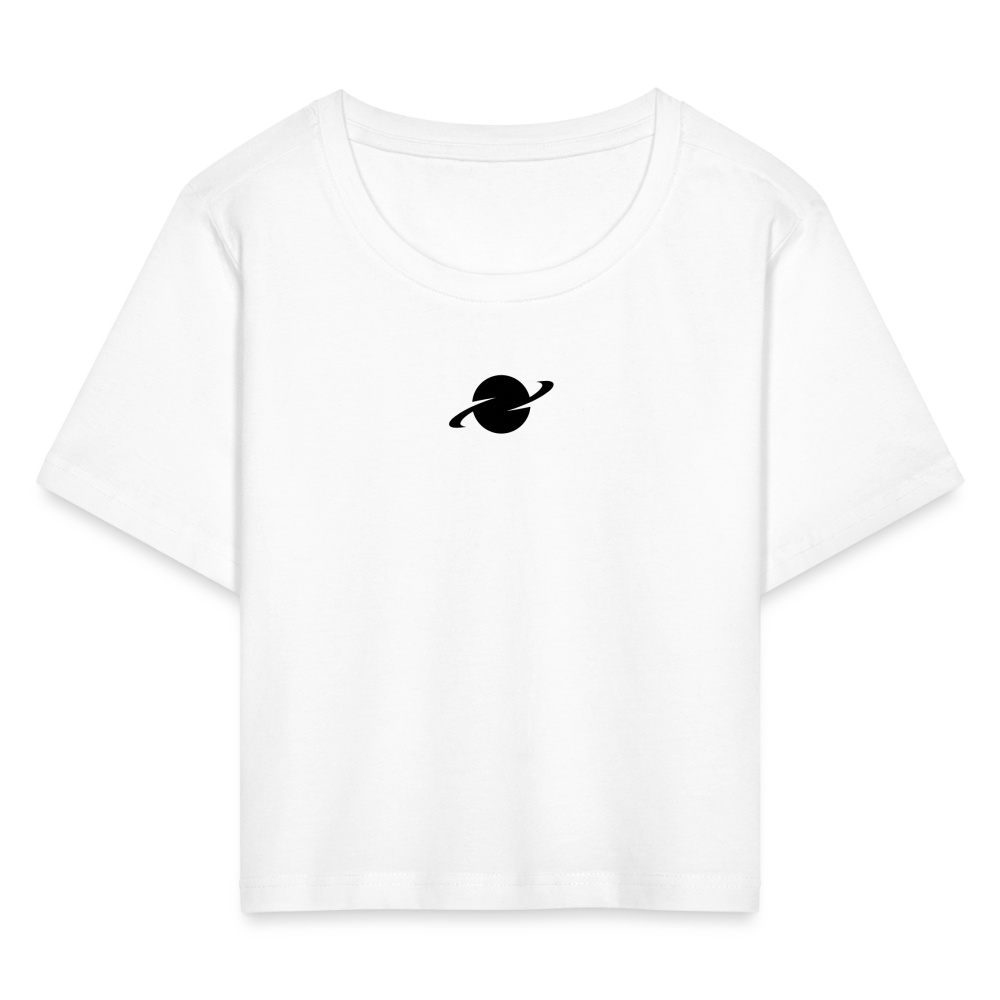 D Cropped T-Shirt Center Logo - white