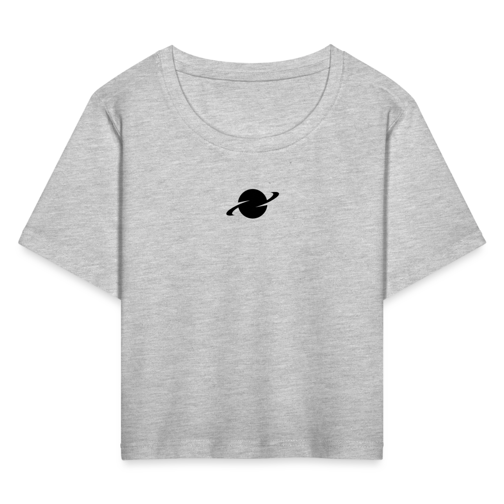 D Cropped T-Shirt Center Logo - heather grey