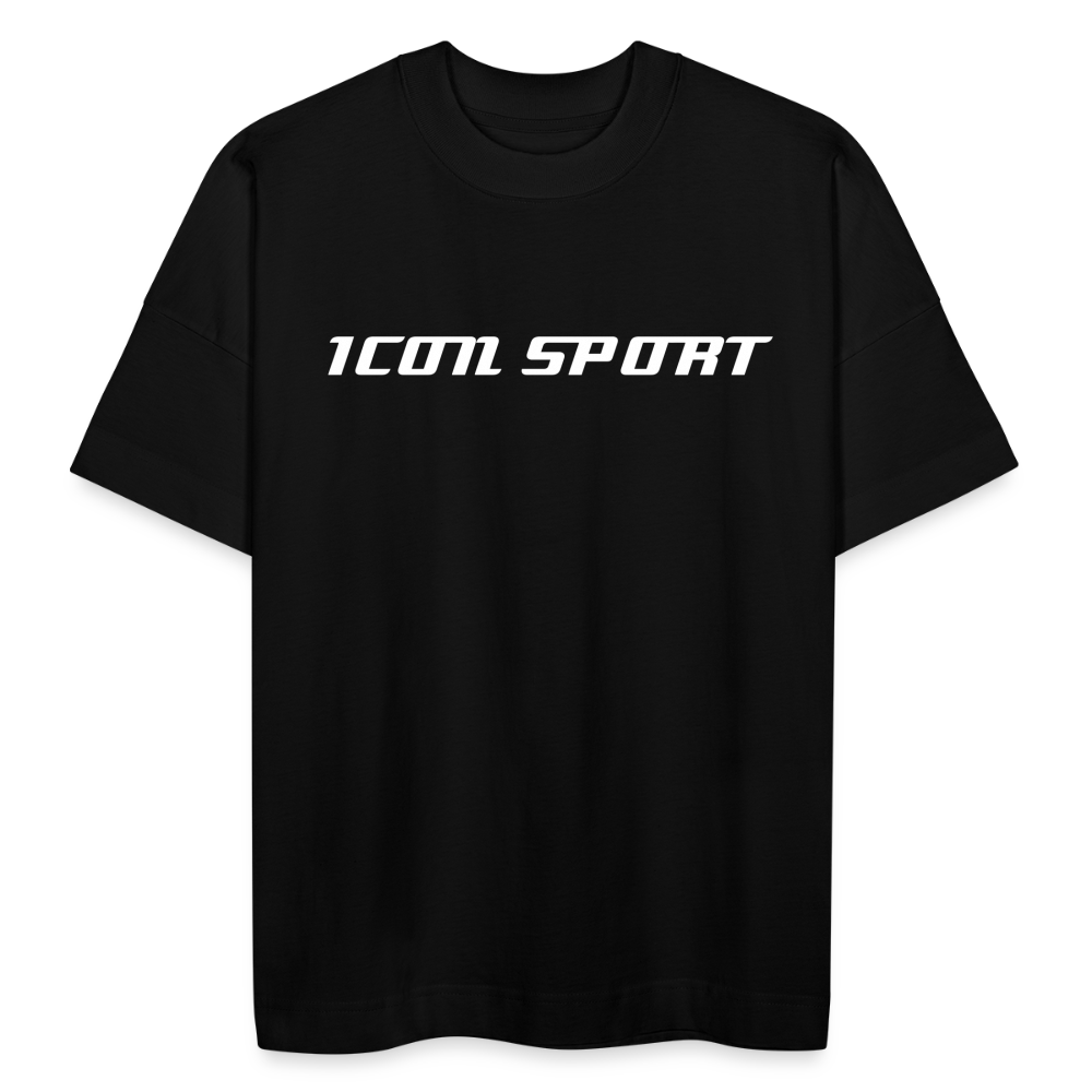 H Icon SPORT Organic Oversized T-Shirt Center Logo - black