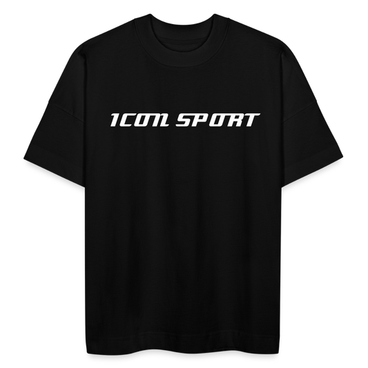 H Icon SPORT Organic Oversized T-Shirt Center Logo - black