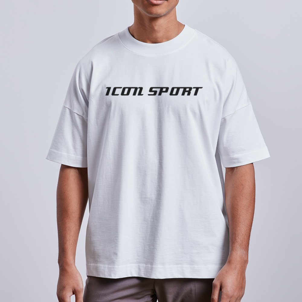 H Icon SPORT Organic Oversized T-Shirt Center Logo - white