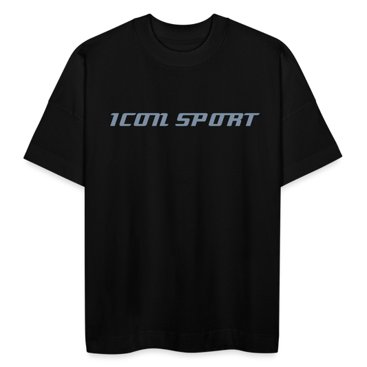 H Icon SPORT Organic Oversized T-Shirt Metallic Logo - black