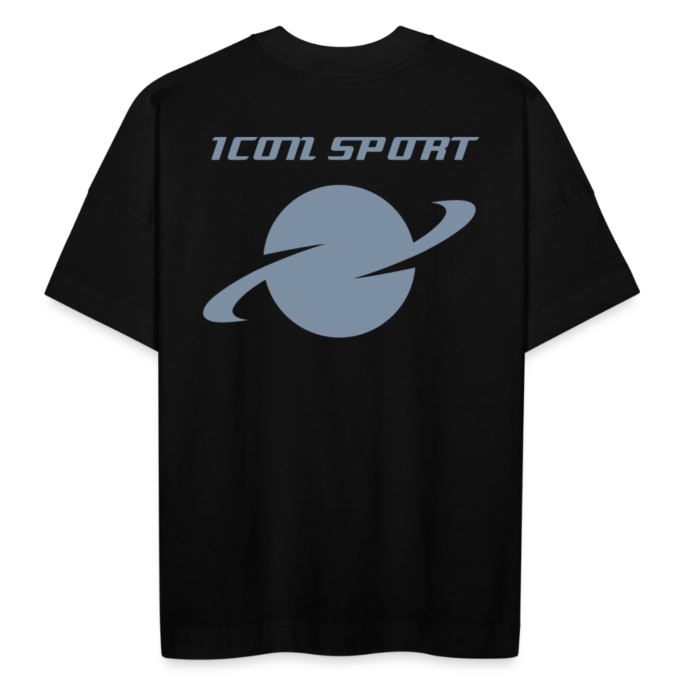 H Icon SPORT Organic Oversized T-Shirt Metallic Logo - black