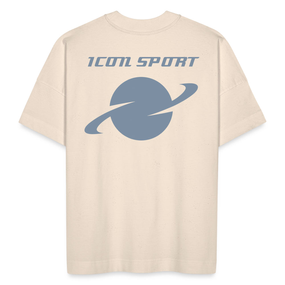 H Icon SPORT Organic Oversized T-Shirt Metallic Logo - natural raw