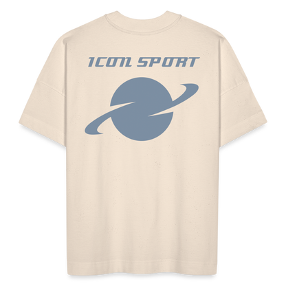 H Icon SPORT Organic Oversized T-Shirt Metallic Logo - natural raw