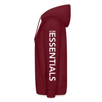 D Essentials Organic Relaxed Hoodie Arm Logo - burgundy